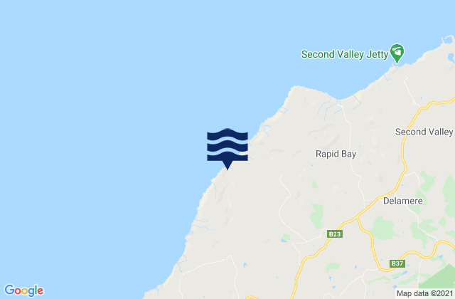 Mapa da tábua de marés em Cape Jervis, Australia