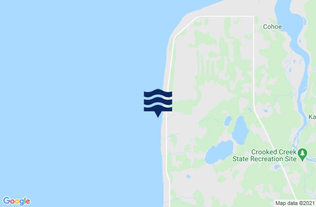 Mapa da tábua de marés em Cape Kasilof, United States