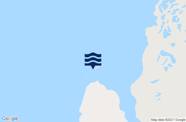 Mapa da tábua de marés em Cape Kater, Canada