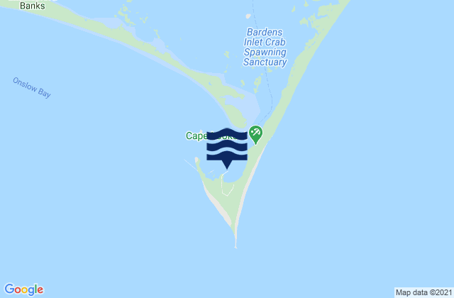 Mapa da tábua de marés em Cape Lookout Bight, United States