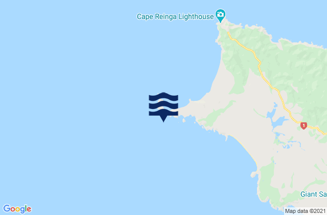Mapa da tábua de marés em Cape Maria van Diemen, New Zealand