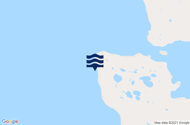 Mapa da tábua de marés em Cape Miles, Canada