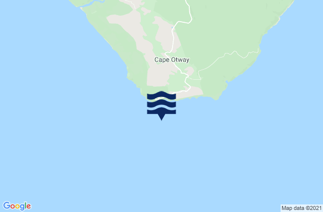Mapa da tábua de marés em Cape Otway, Australia