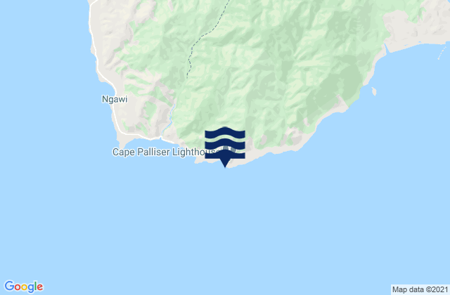 Mapa da tábua de marés em Cape Palliser Lighthouse, New Zealand