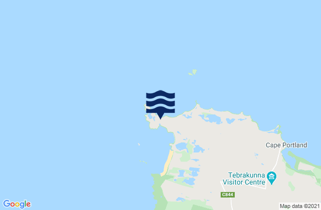 Mapa da tábua de marés em Cape Portland, Australia