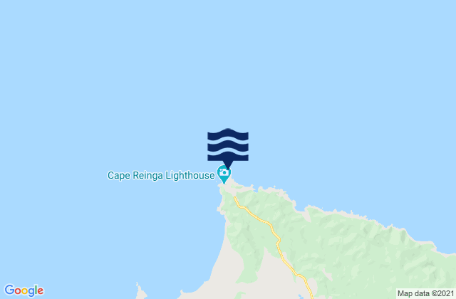 Mapa da tábua de marés em Cape Reinga, New Zealand