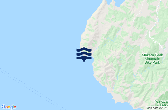 Mapa da tábua de marés em Cape Terawhiti (Oteranga Bay), New Zealand