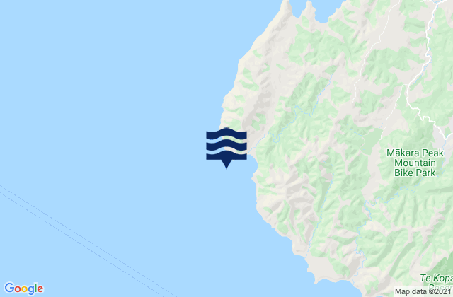 Mapa da tábua de marés em Cape Terawhiti - Oteranga Bay, New Zealand