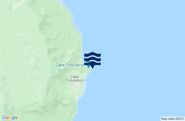 Mapa da tábua de marés em Cape Tribulation, Australia