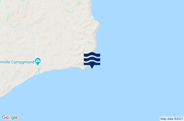 Mapa da tábua de marés em Cape Turnagain, New Zealand