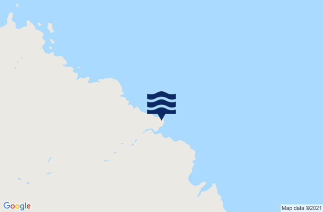 Mapa da tábua de marés em Cape Whiskey, Australia