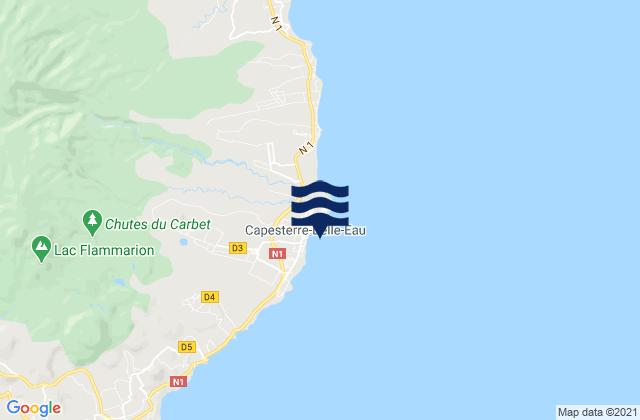 Mapa da tábua de marés em Capesterre-Belle-Eau, Guadeloupe