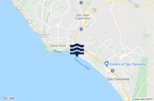 Mapa da tábua de marés em Capistrano Beach, United States