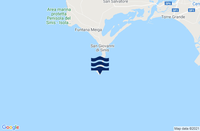 Mapa da tábua de marés em Capo San Marco, Italy