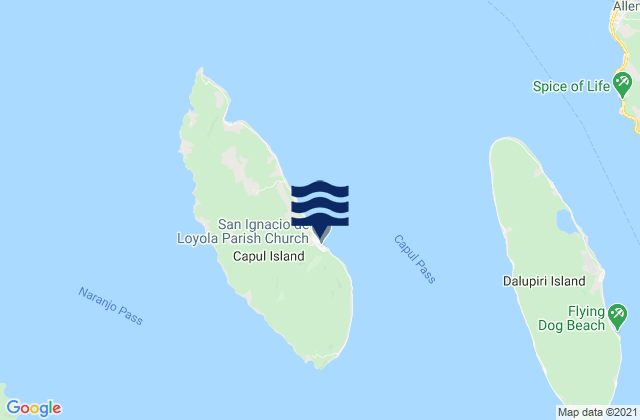 Mapa da tábua de marés em Capul, Philippines
