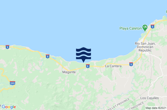 Mapa da tábua de marés em Caracoles, Dominican Republic