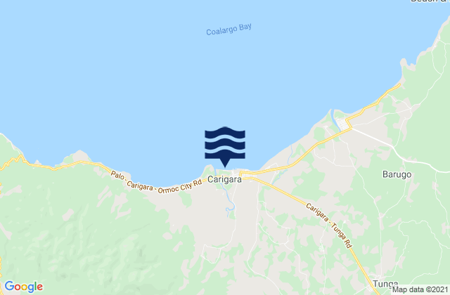 Mapa da tábua de marés em Carigara, Philippines