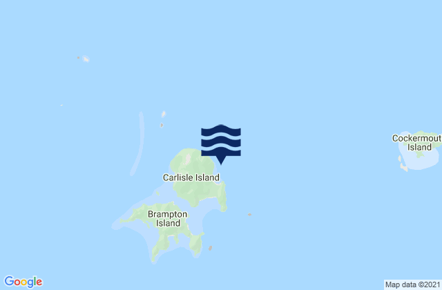 Mapa da tábua de marés em Carlisle Island, Australia