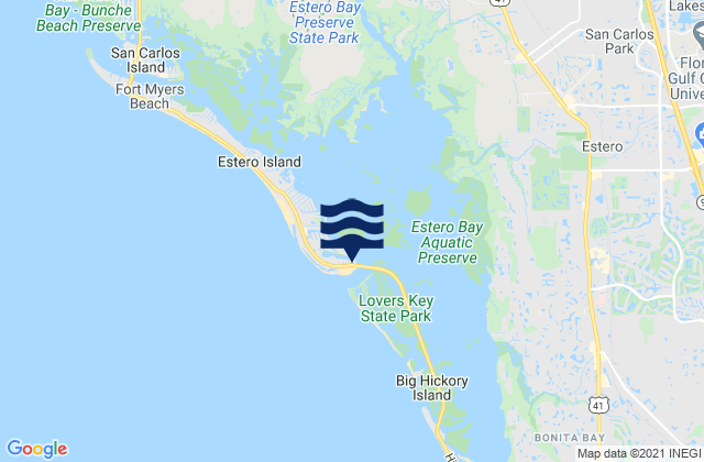 Mapa da tábua de marés em Carlos Point, United States