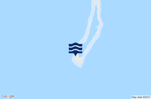 Mapa da tábua de marés em Caroline Island, Kiribati