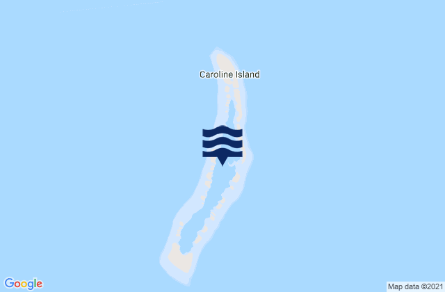 Mapa da tábua de marés em Caroline, Kiribati
