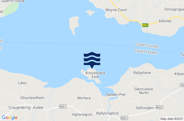 Mapa da tábua de marés em Carrig Island, Ireland
