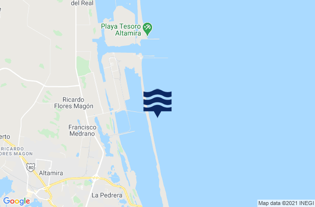 Mapa da tábua de marés em Carrillo Puerto, Mexico