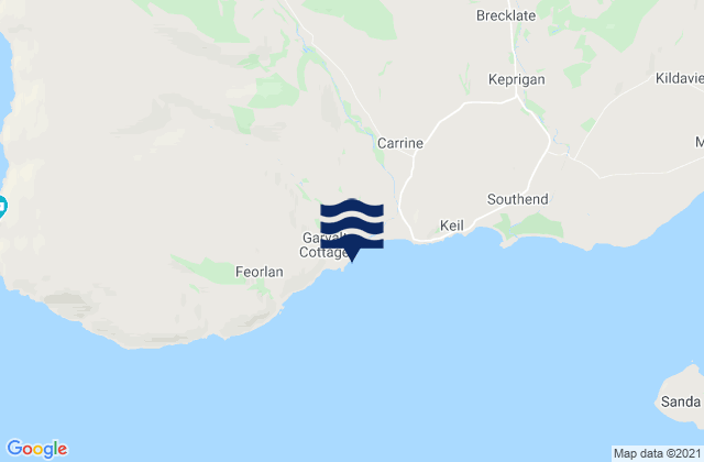 Mapa da tábua de marés em Carskey, United Kingdom