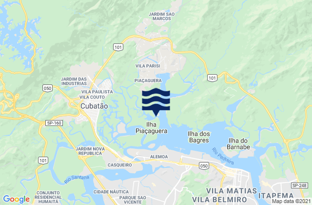 Mapa da tábua de marés em Casa Verde, Brazil