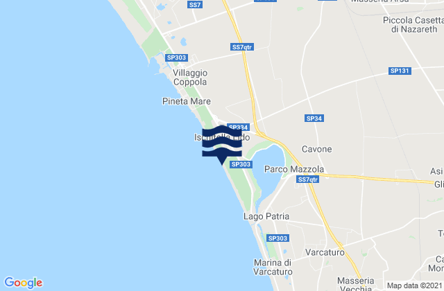 Mapa da tábua de marés em Casal di Principe, Italy