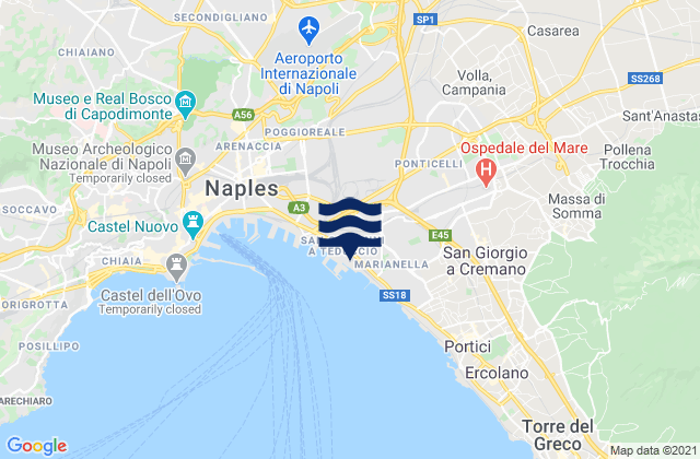 Mapa da tábua de marés em Casalnuovo di Napoli, Italy