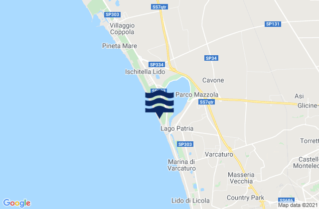 Mapa da tábua de marés em Casapesenna, Italy