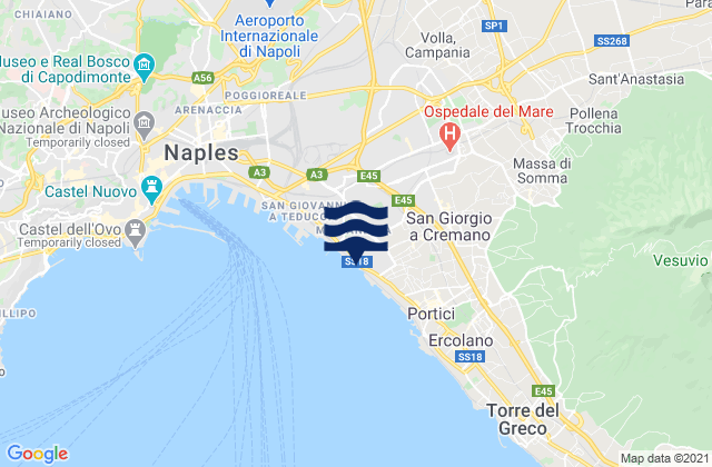 Mapa da tábua de marés em Casarea, Italy