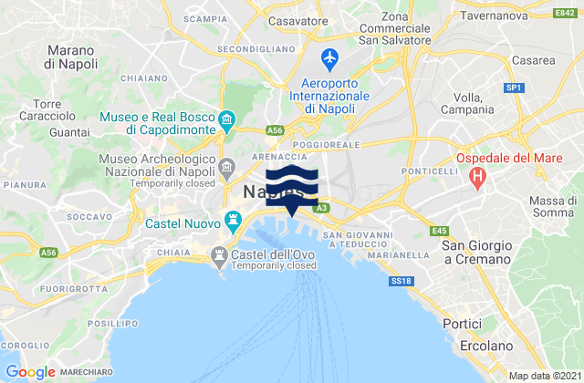 Mapa da tábua de marés em Casavatore, Italy