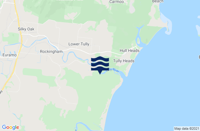 Mapa da tábua de marés em Cassowary Coast, Australia