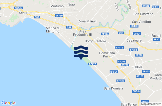Mapa da tábua de marés em Castelforte, Italy