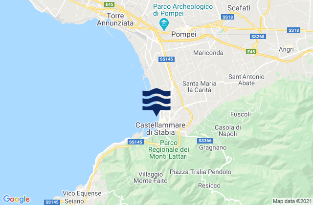 Mapa da tábua de marés em Castellammare di Stabia, Italy