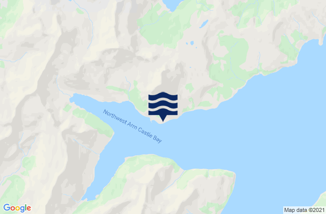 Mapa da tábua de marés em Castle Bay, United States