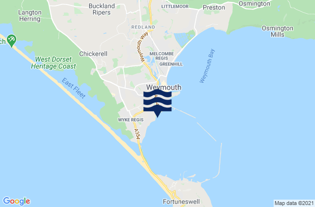 Mapa da tábua de marés em Castle Cove Portland Harbour Beach, United Kingdom
