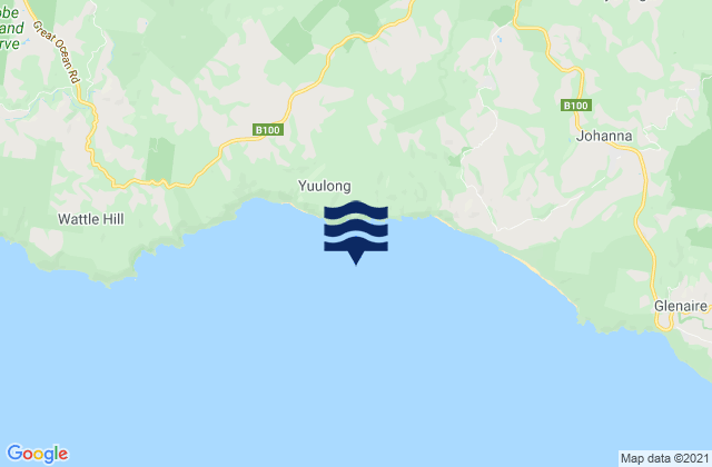 Mapa da tábua de marés em Castle Cove, Australia