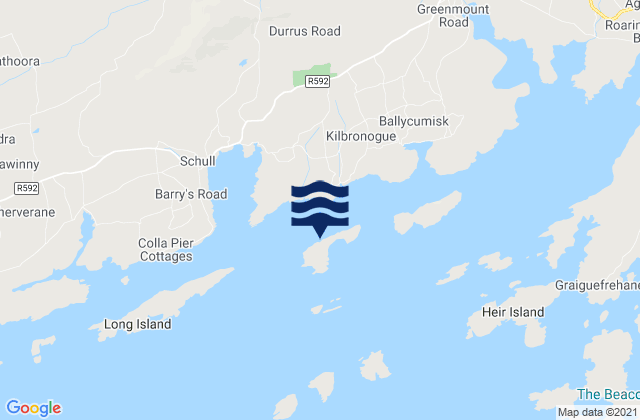 Mapa da tábua de marés em Castle Island, Ireland