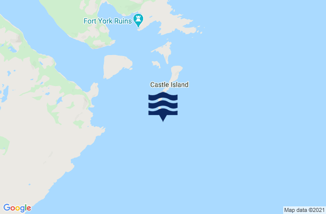 Mapa da tábua de marés em Castle Island, Canada