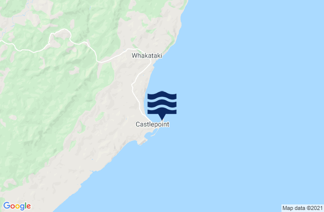 Mapa da tábua de marés em Castle Point Lighthouse, New Zealand