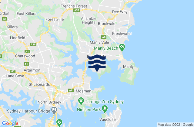 Mapa da tábua de marés em Castle Rock Beach, Australia