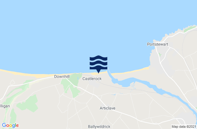 Mapa da tábua de marés em Castlerock, United Kingdom