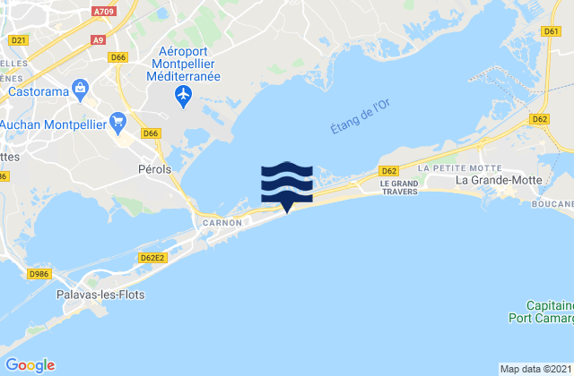 Mapa da tábua de marés em Castries, France