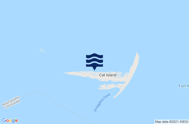 Mapa da tábua de marés em Cat Island, United States