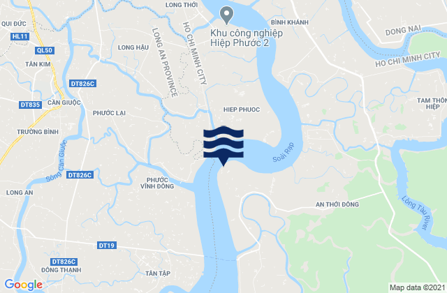 Mapa da tábua de marés em Cat Lai Port, Vietnam