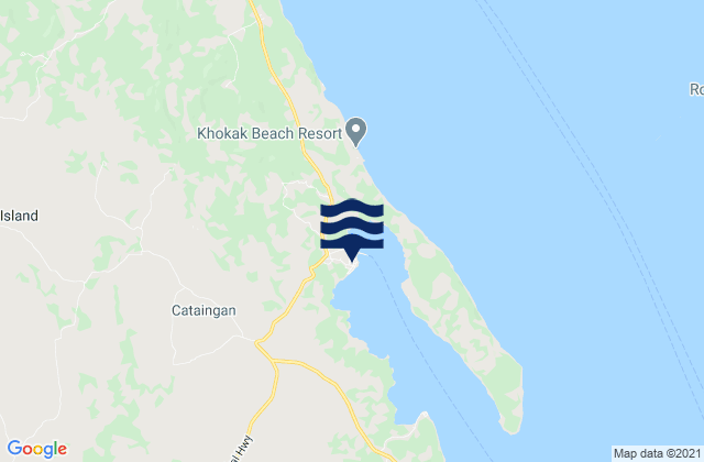 Mapa da tábua de marés em Cataingan, Philippines