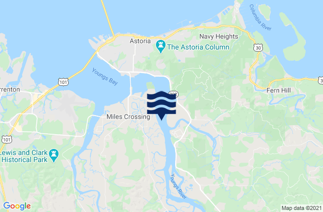 Mapa da tábua de marés em Cathcart Landing, United States